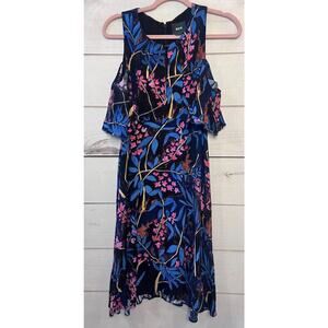 Maeve Dress Size 2 Floral Open Shoulders Black